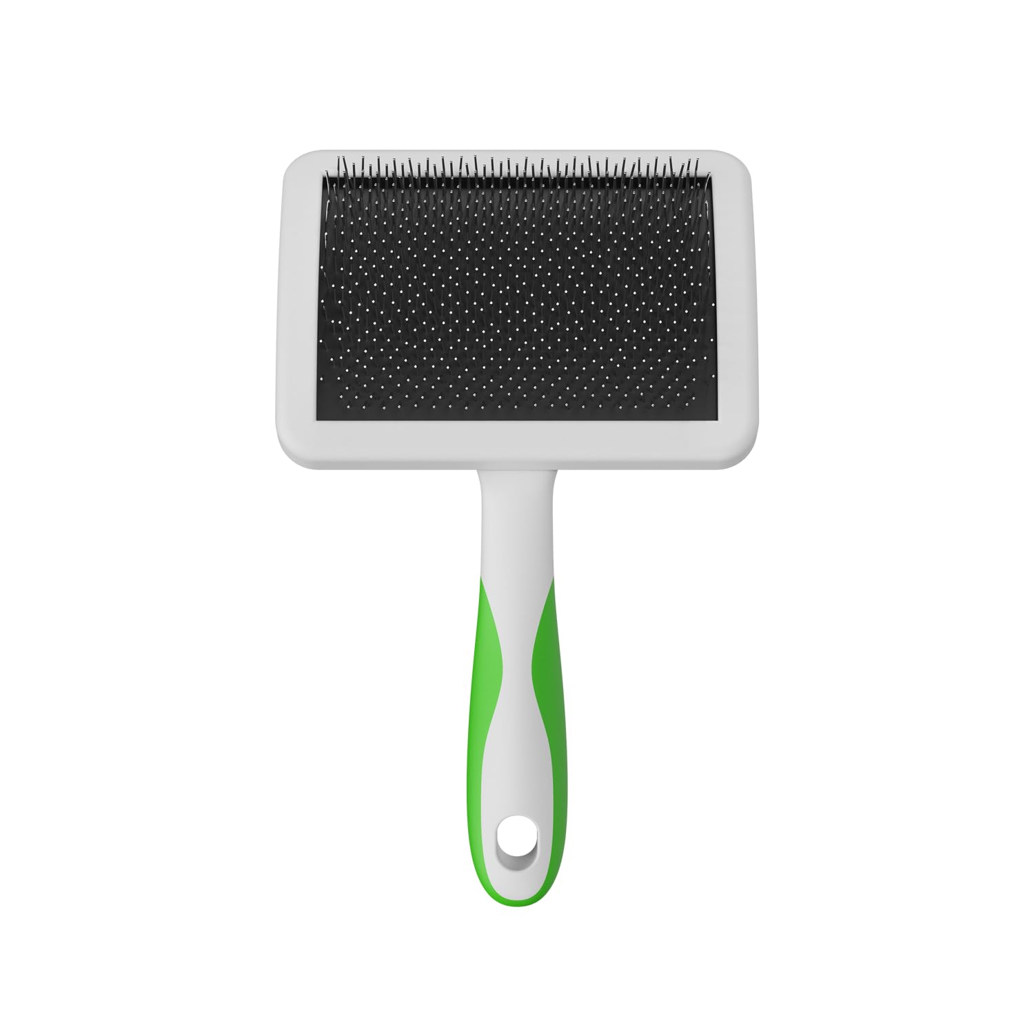 Andis 68540 Self-Cleaning Animal Slicker Brushes With Curved Stainless-Steel Bristles For All Breeds - Reduces Shedding By Up To 90%, Removes Tangles, Dirt & Loose Hair – Large, Green