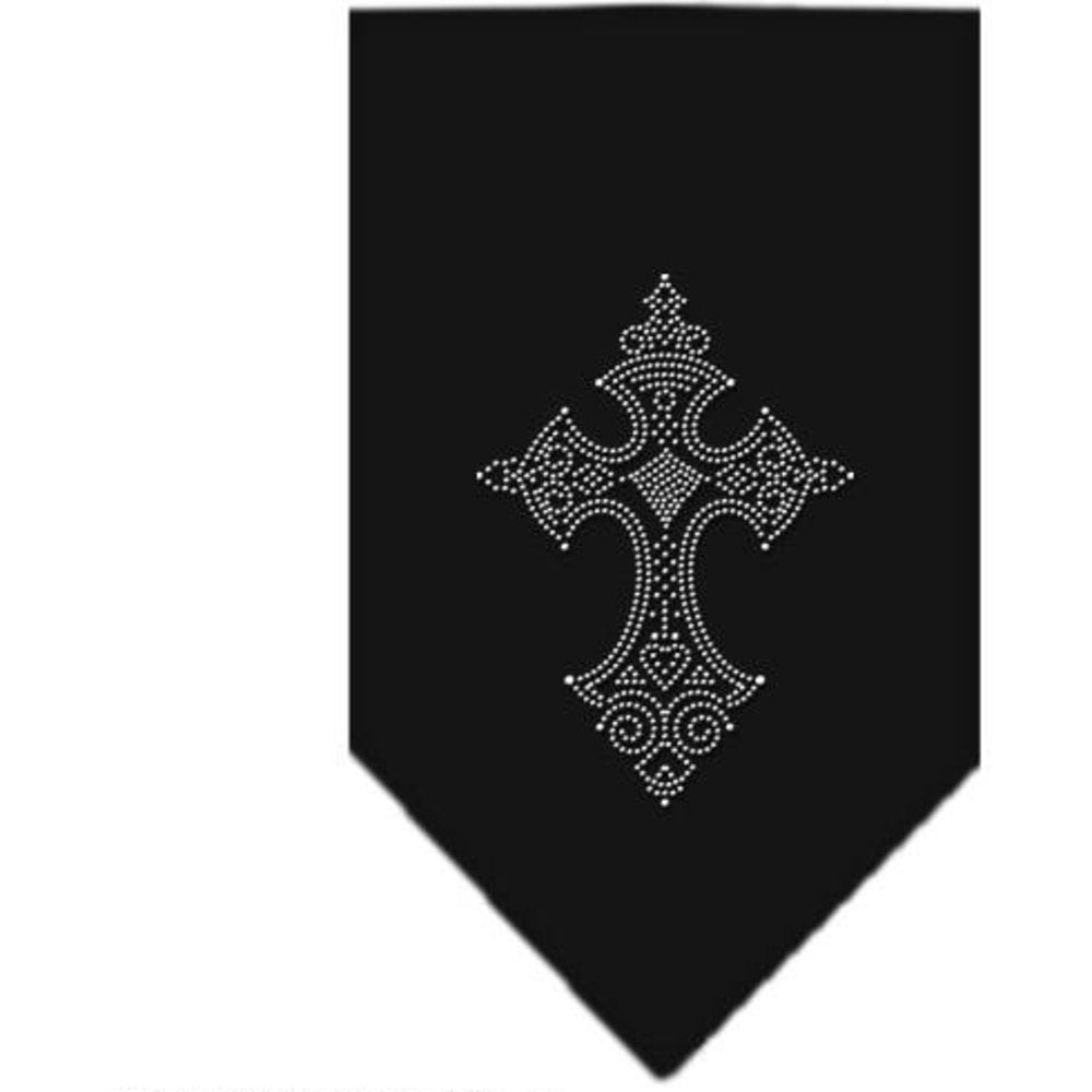 Mirage Pet Products Cross Rhinestone Bandana, Large, Black