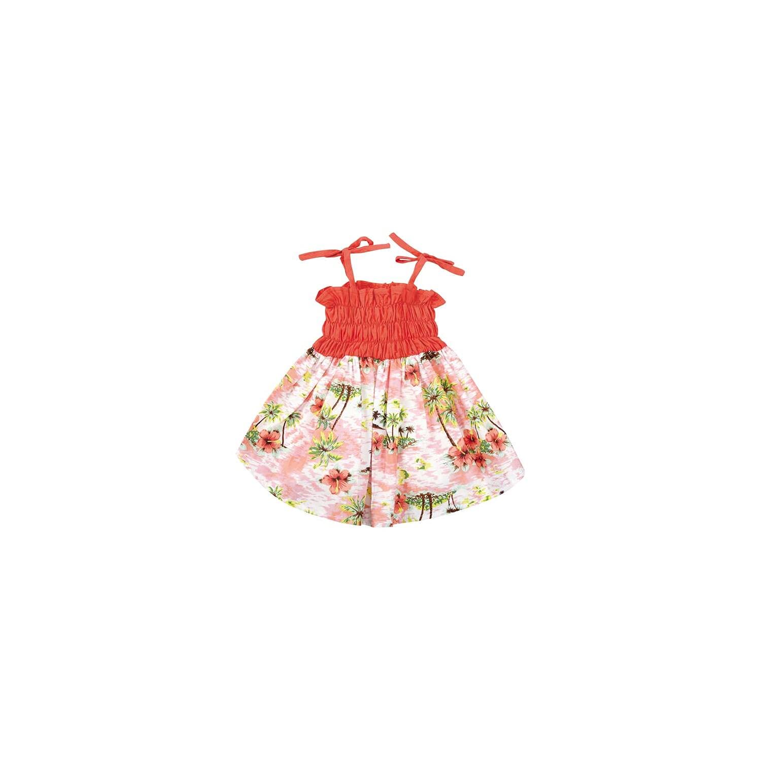 Casual Canine Hawaiian Breeze Sundress, Small/Medium, Coral