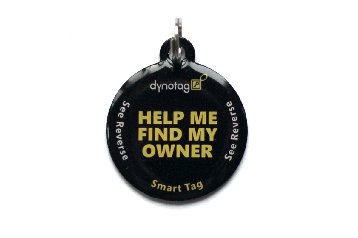 Dynotag® Web Enabled Smart Round Coated Metal Id Tag And Ring. Pet Tag, Property Tag - Multiple Uses, With Dynoiq™ & Lifetime Recovery Service.