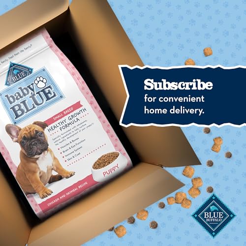 Blue Buffalo Baby BLUE Natural Small Breed Puppy Dry Dog Food, Healthy Growth Formula with DHA, Chicken and Oatmeal Recipe, 4-lb