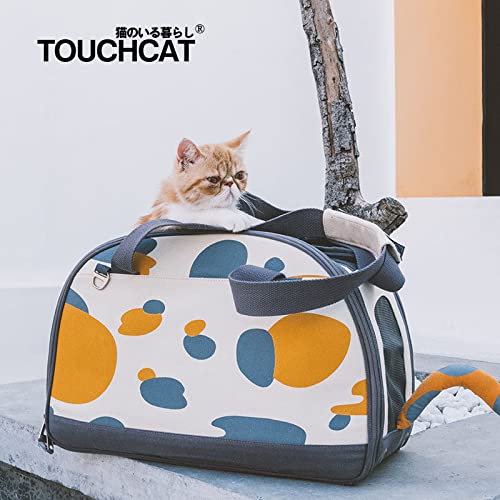 Touchcat 'Tote-Tails' Designer Airline Approved Folding Travel Cat Carrier - Airline Pet Carrier with Designer Tail and Trims