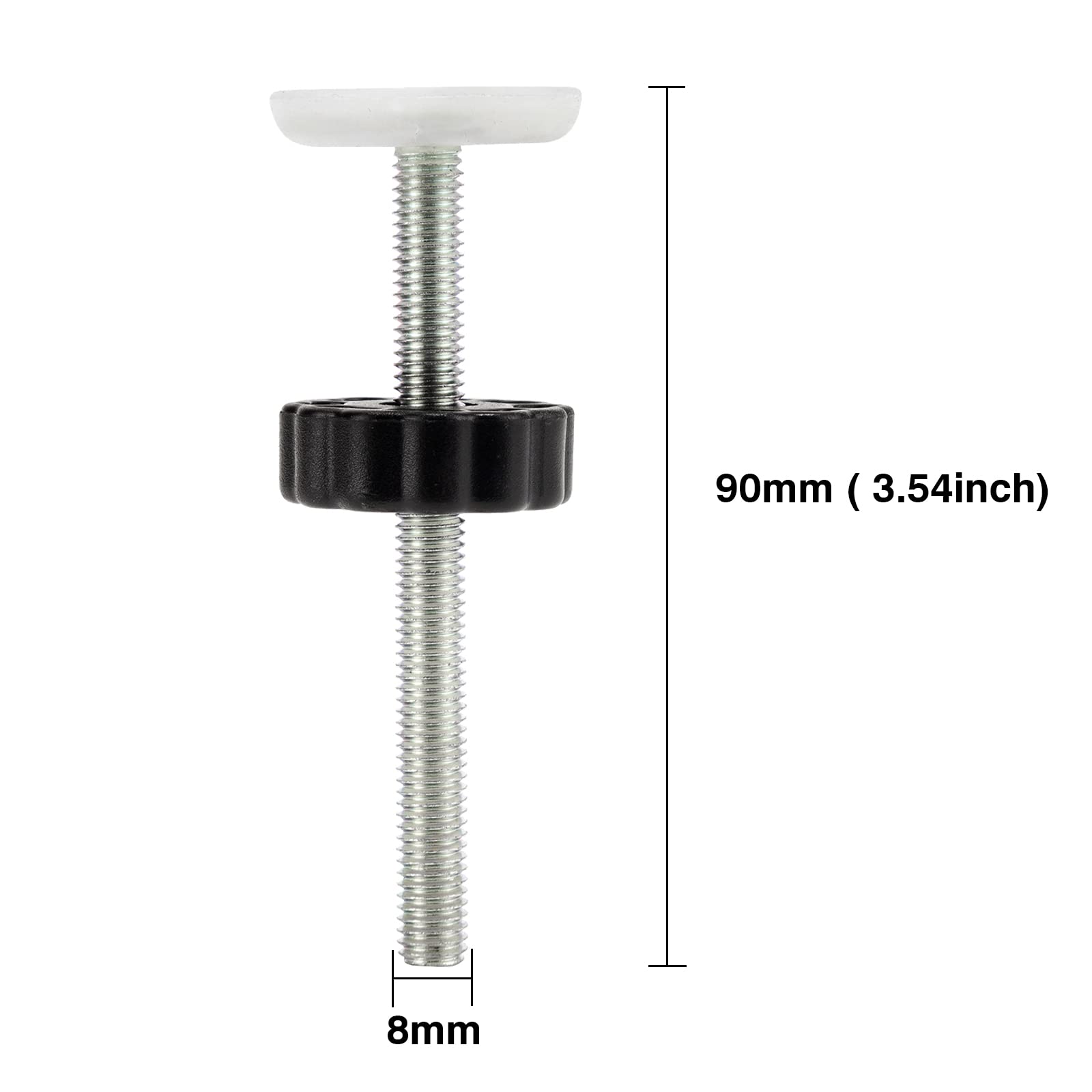 Pet Gates Spindle Rods 8Mm(M8) - Replacement Parts Threaded Screw Bolts Hardware Kit Wall Protector For Baby Pressure Mounted Safety Door & Pet Stair Gates (Black, M8 9Cmlong)