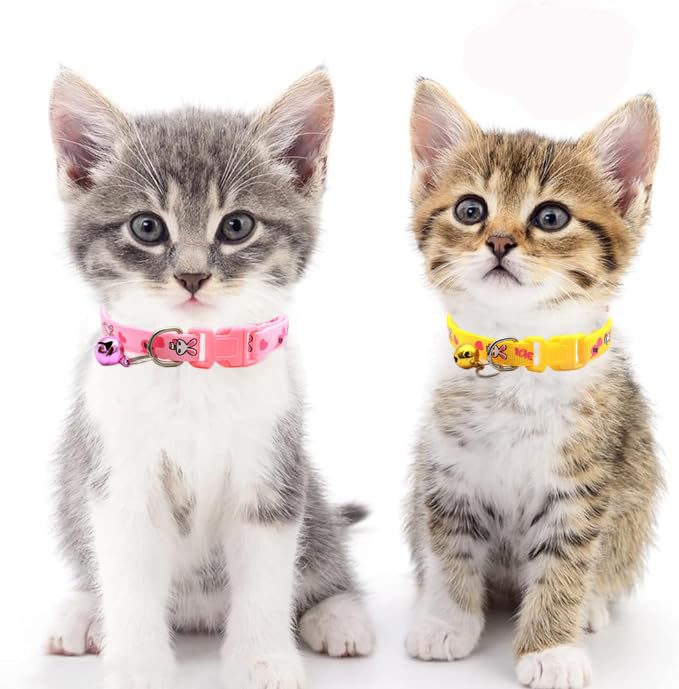 Green Puppr Collar With Bell, Small Dog Collar With Bell Kitten Cat Collars Adjustable For Xxs Xs Xsmall Breed Pets, X-Small