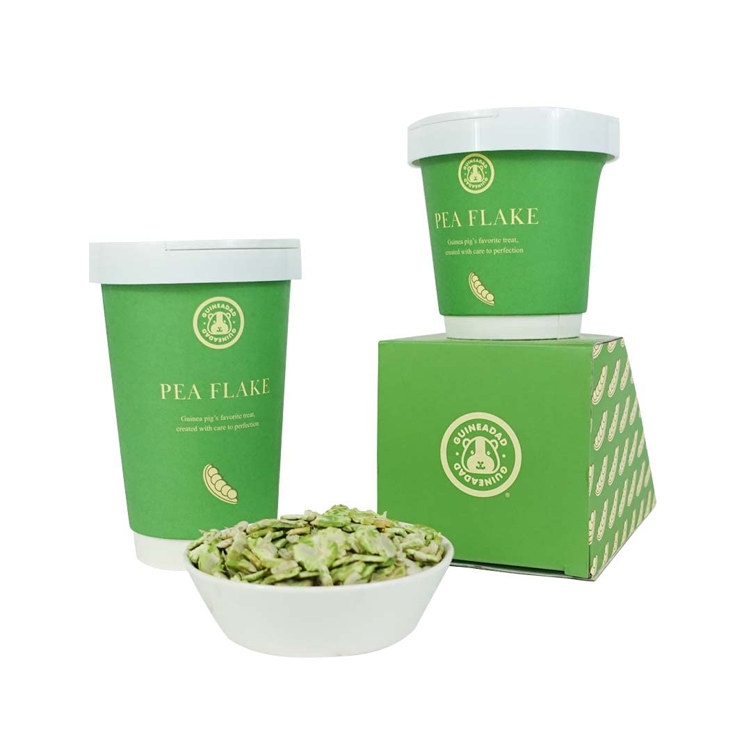 GuineaDad Pea Flakes for Guinea Pigs - Premium Guinea Pig Food & Treats - Natural Pea Flakes for Small Pets - High in Vitamins &
