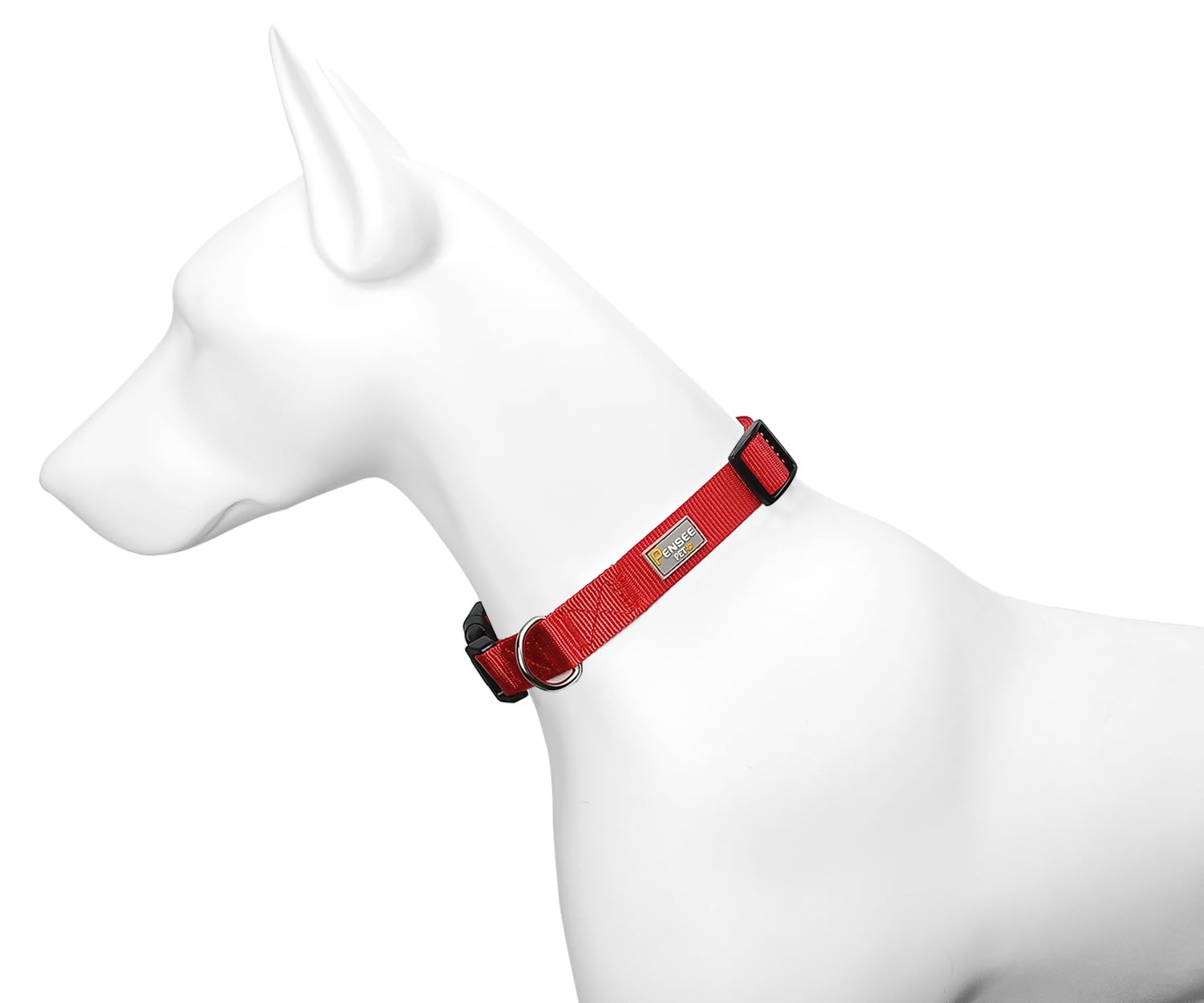 Penseepet Red Dog Collar Basic Adjustable Dog Collars For Puppy Small Medium Large Dogs Girls With Breathable Quick Release Nylo