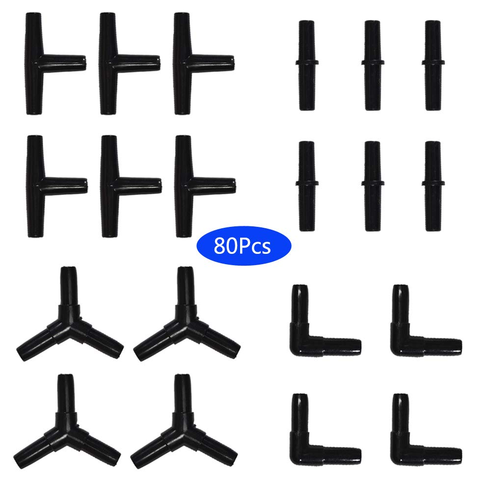 Jih Aquarium 100 Feet Airline Tubing Standard 3/16' With Connectors For Fish Tank Terrariums, And Hydroponics