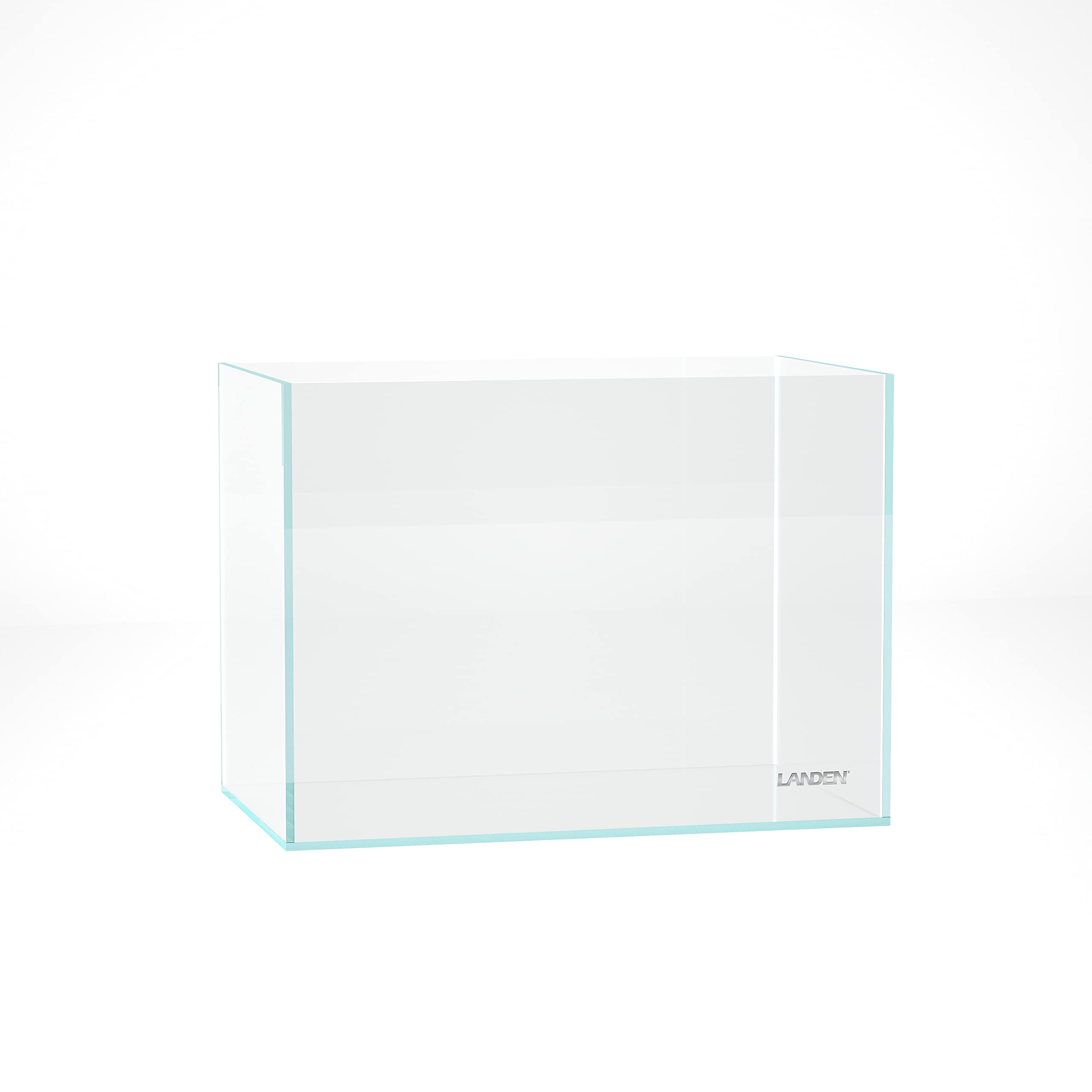 LANDEN 36N 5 Gallon Rimless Low Iron Aquarium Tank, 14.2'' W    8.7'' D    10.2'' H (36cm x 22cm x 26cm) 5mm Thickness with Blac