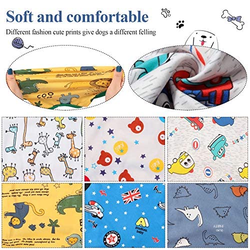 6 Pieces Dog Shirts Cute Printed Dog Clothes Soft Cotton Pet T Shirt Breathable Puppy Sweatshirt Apparel Outfit For Pet Dog (M)