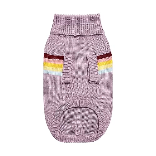 Gf Pet Retro Sweater Dog Pullover – Cozy Knitted Dog Sweater For Dogs | Soft Stretchy Design | Warm Ribbed Acrylic | Vintage Style | For Small, Medium, Large Dogs – Lavender, Xl