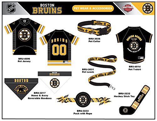 NHL Boston Bruins Tee Shirt for Dogs & Cats, Large. - Are You A Hockey Fan? Let Your Pet Be An NHL Fan Too!