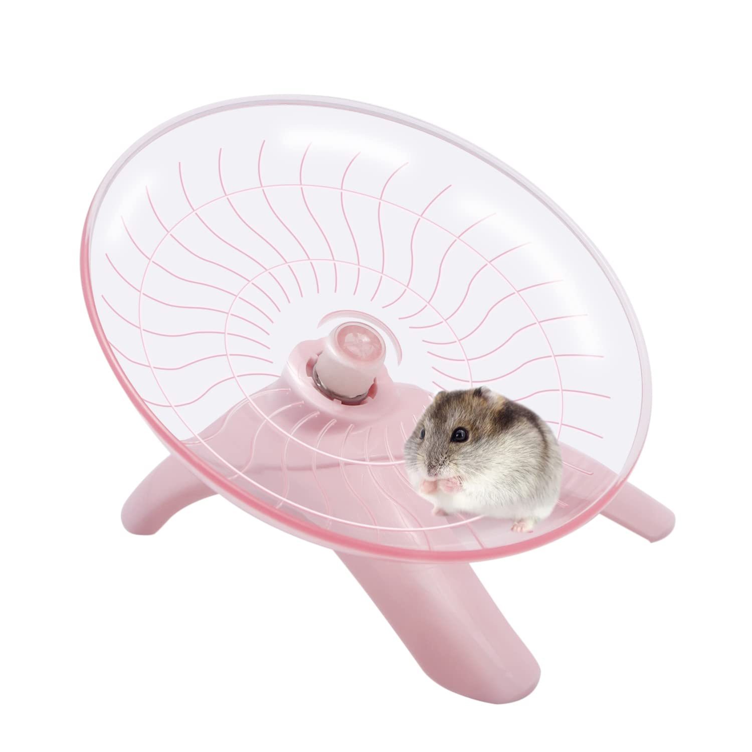 Hamster Wheel Hamster Flying Saucer Silent Exercise Wheel Running Wheel For Dwarf Hamsters Gerbil Mice Small Animals (Pink)
