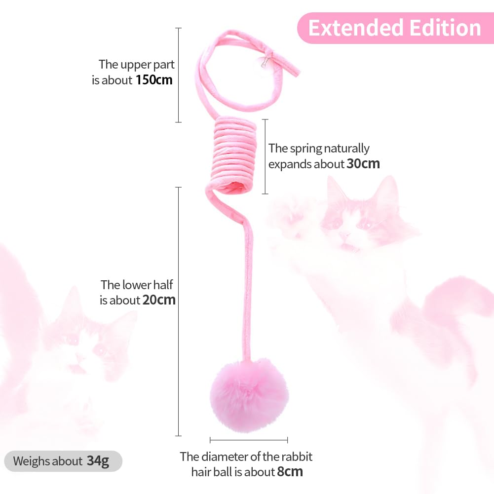 Mankoda Hanging Plush Cat Toy Ball, Interactive Cat Toys For Indoor Cats With Bell, Cat Springs To Keep Them Busy/Reduce Boredom