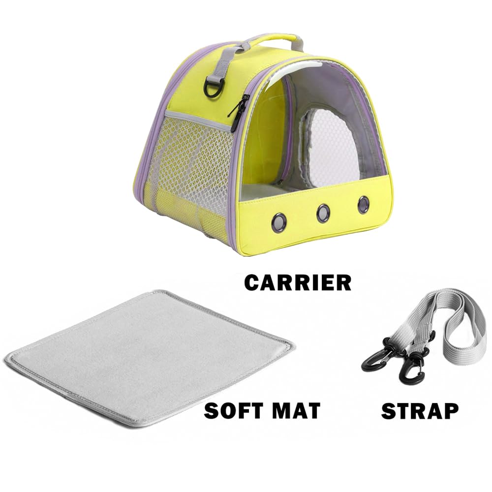 Guinea Pig Carrier Backpack, Clear Bubble Window Backpack For Guinea Pig, Bunny Rat Bird (Yellow, Carrier)