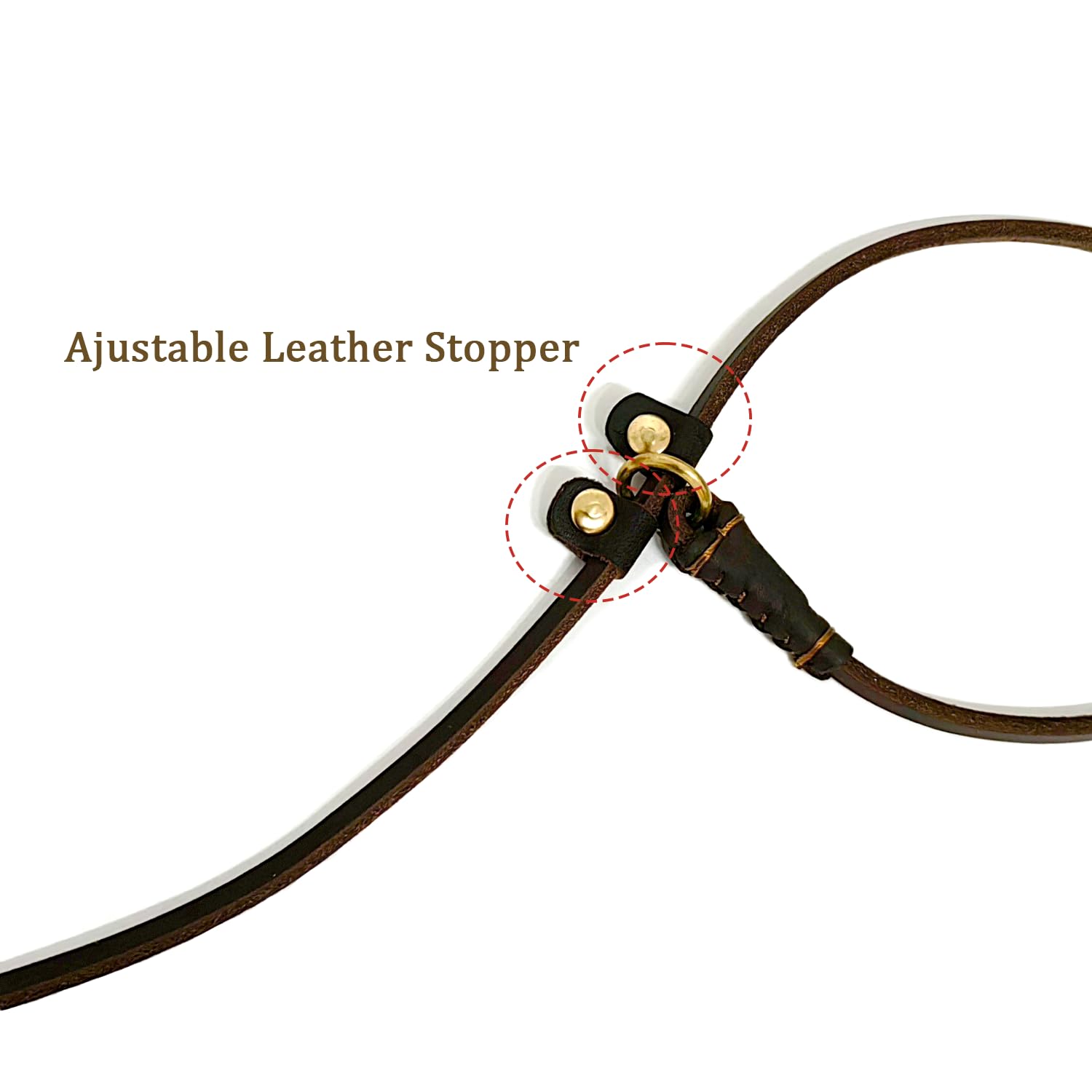 Lwbmg Real Leather Slip Lead, Adjustable Dog Training Leash, Soft Genuine Leather For Small Dogs, 5.6 Ft X 1/5 Inch Brown