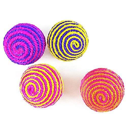 Dog Trust Teething Toys 3 Pcs Sisal Ball Toy Decorative Wicker Sisal Cat Scratcher Kitten Catch Play Cat Teaser Pet Ball Chew