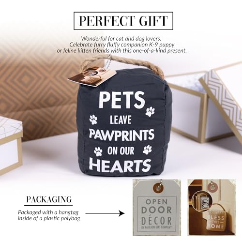 Pavilion - Pets Leave Pawprints On Our Hearts - 4'' X 6'' Housewarming Decorative Bean Bag Door Stop Stopper Holder Loss Of Pet