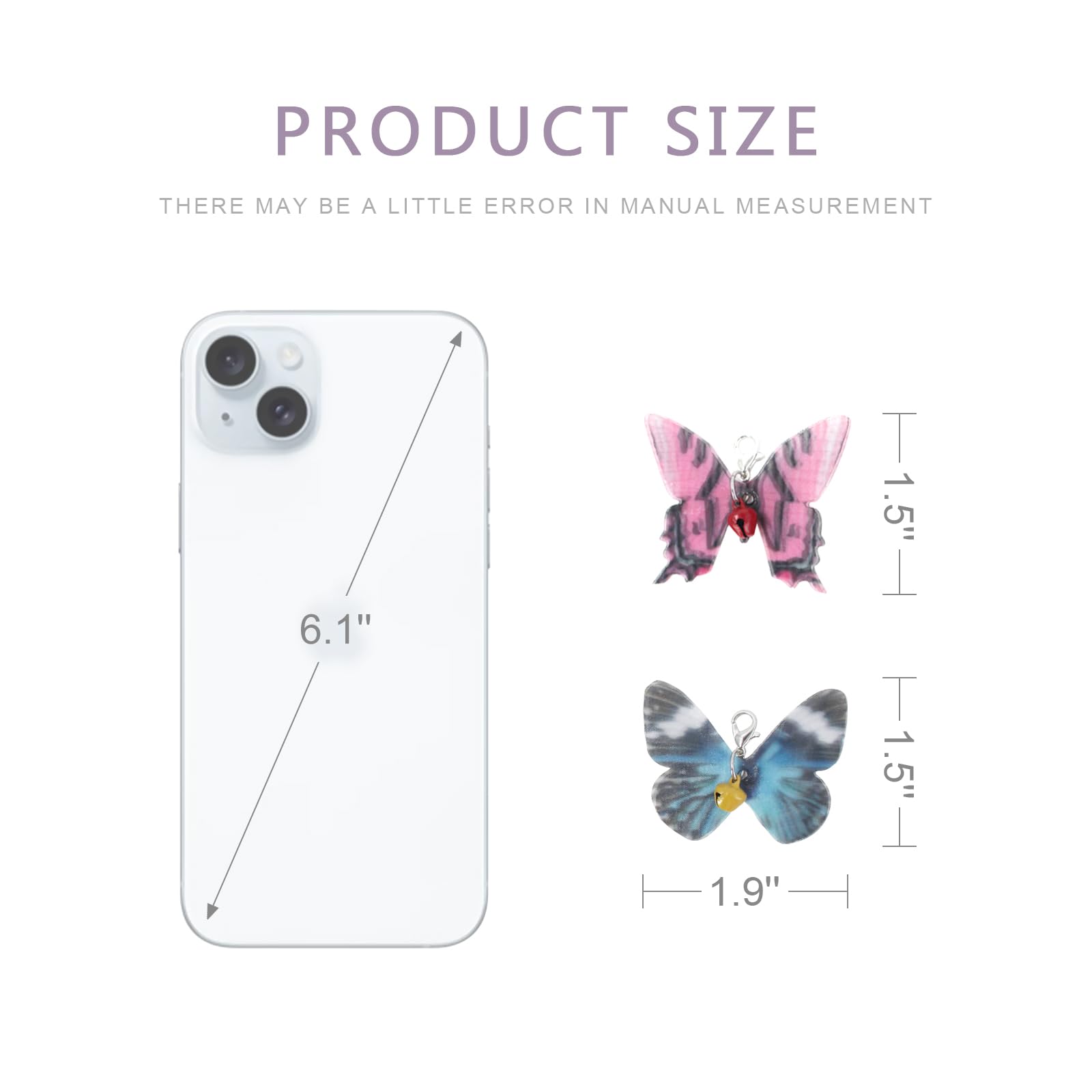 Songway Cat Butterfly Toy Replacement - 10 Pieces Butterfly Cat Toy Attachment, Mini Cat Wand Toy Replacement, Insect Worm Cat Toys Accessories Parts