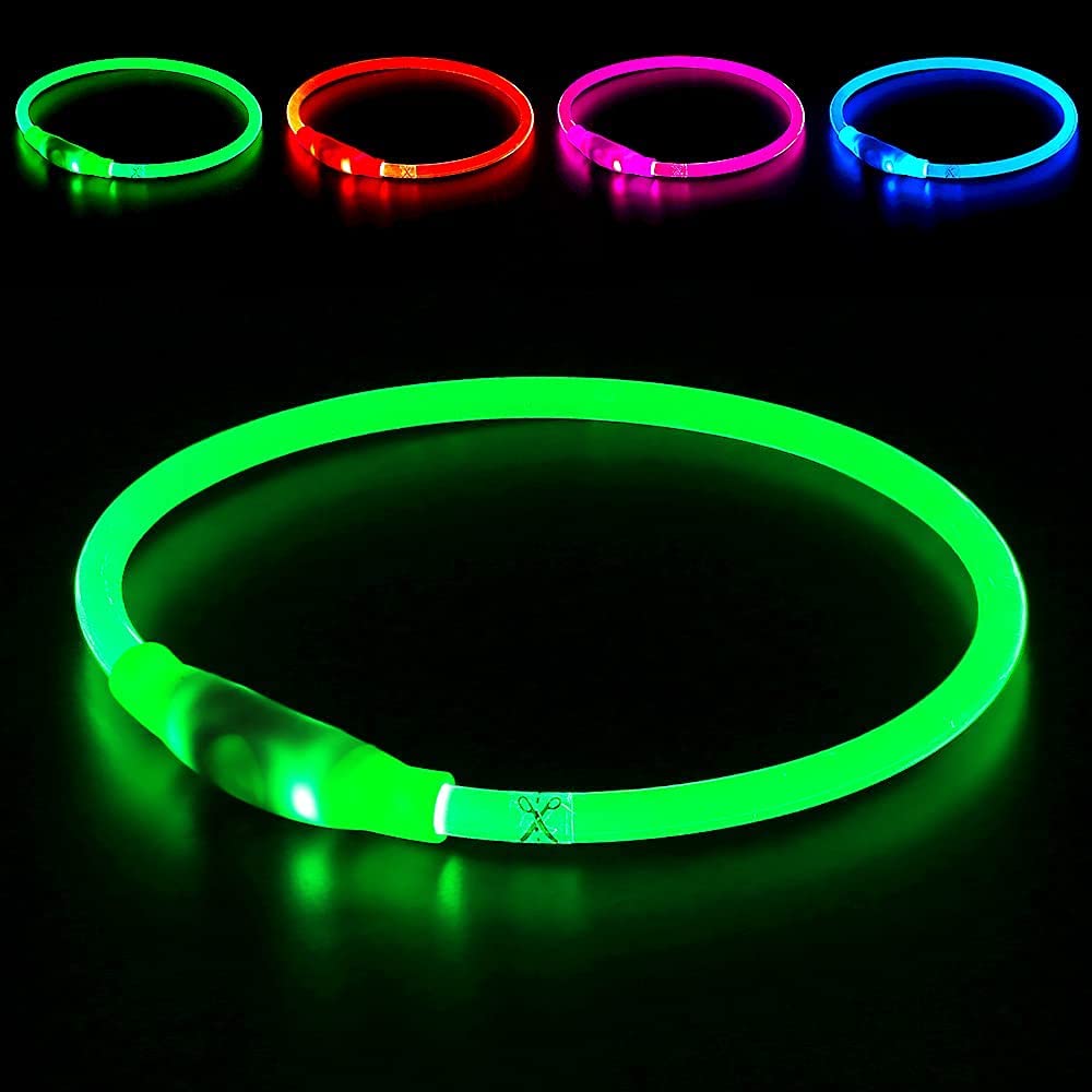 Led Dog Collar, Bseen Usb Rechargeable Flash Dog Necklace Light, Pet Safety Collar Makes Your Beloved Dogs Be Seen At Night For Small Medium Large Dogs