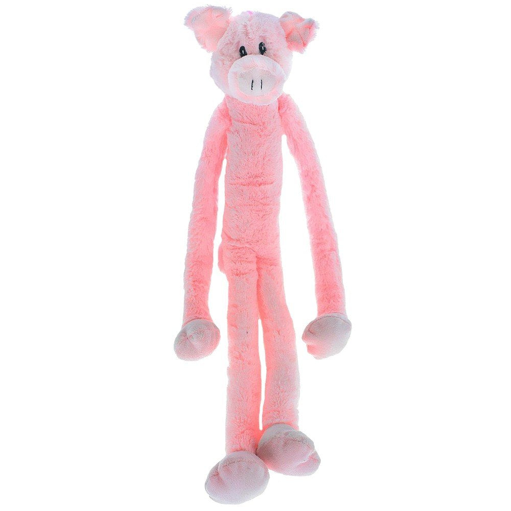 Multipet Swingin' Slevin Pig Dog Plush Toy - Squeaky Dog Toy For All Dogs - Extra Soft Plush Dog Toy - Stuffed Animal Dog Toy For Cuddling & Playing - Cute Dog Pet Toy (27”, Pink, 5 Squeakers)