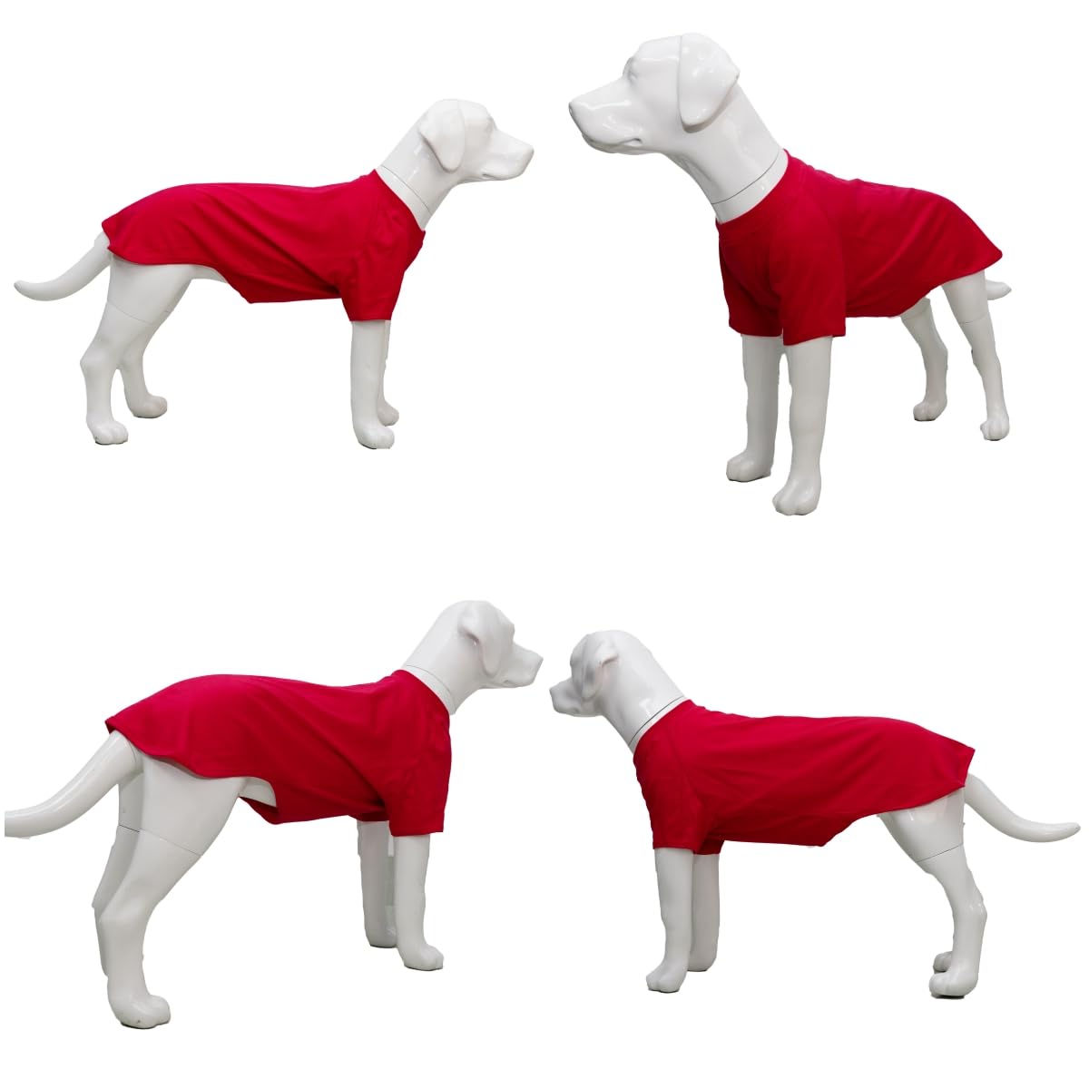 Lovelonglong Pet Clothing Dog Costumes Basic Blank T-Shirt Tee Shirts For Medium Large Dogs Red Xxxl