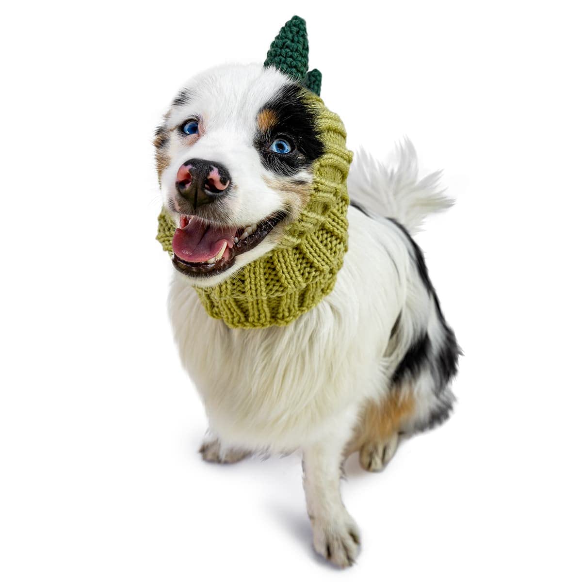 Zoo Snoods Dinosaur Costume for Dogs - Warm No Flap Ear Wrap Hood for Pets, Godzilla Dog Outfit for Winters, Halloween, Christma