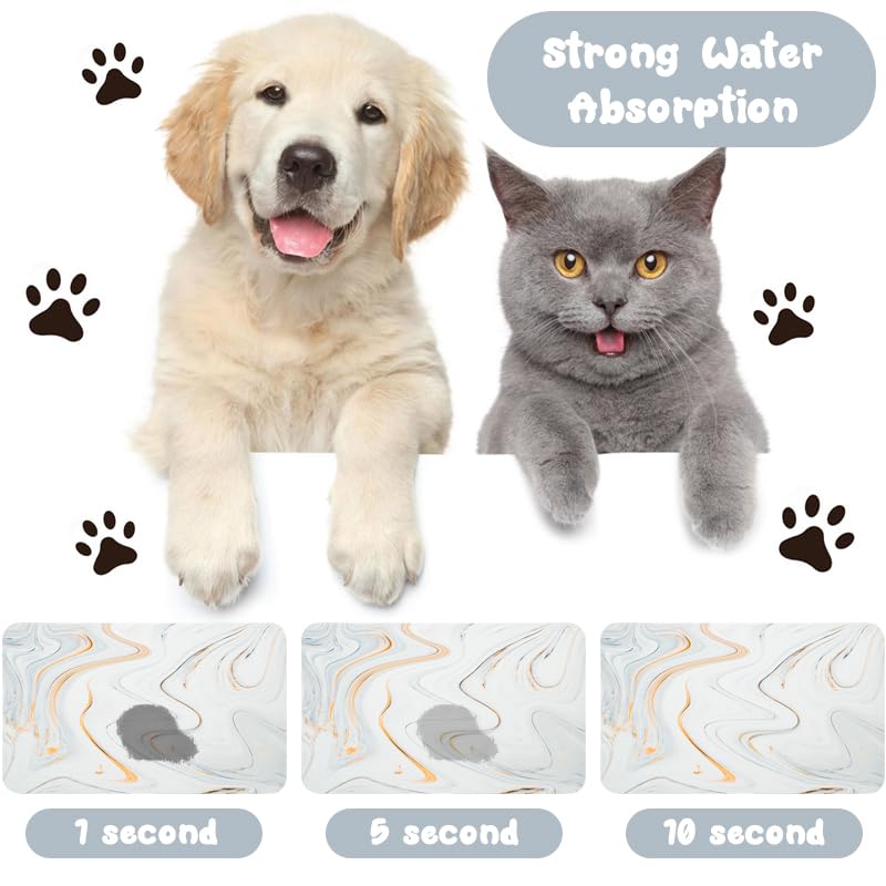 Dog Food Mats for Floors Waterproof, Dog Cat Water Bowl Mats Pet Feeding Absorbent Mat Dog Cat Pet Placemats for Food and Water