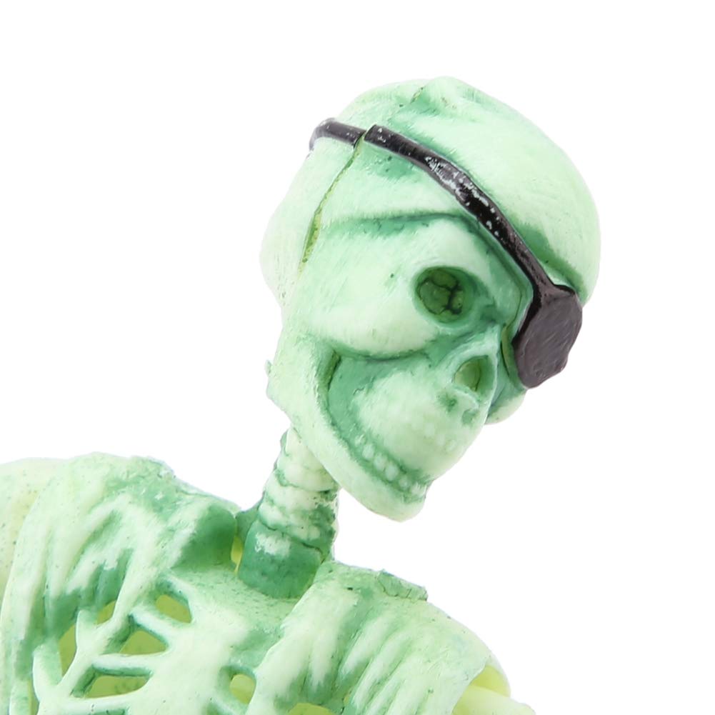 Semme Pirate Fish Tank Decorations, Fish Air Skeleton Chest, Action-Aquarium Ornament, Fish Landscape Decoration Pirate Captain