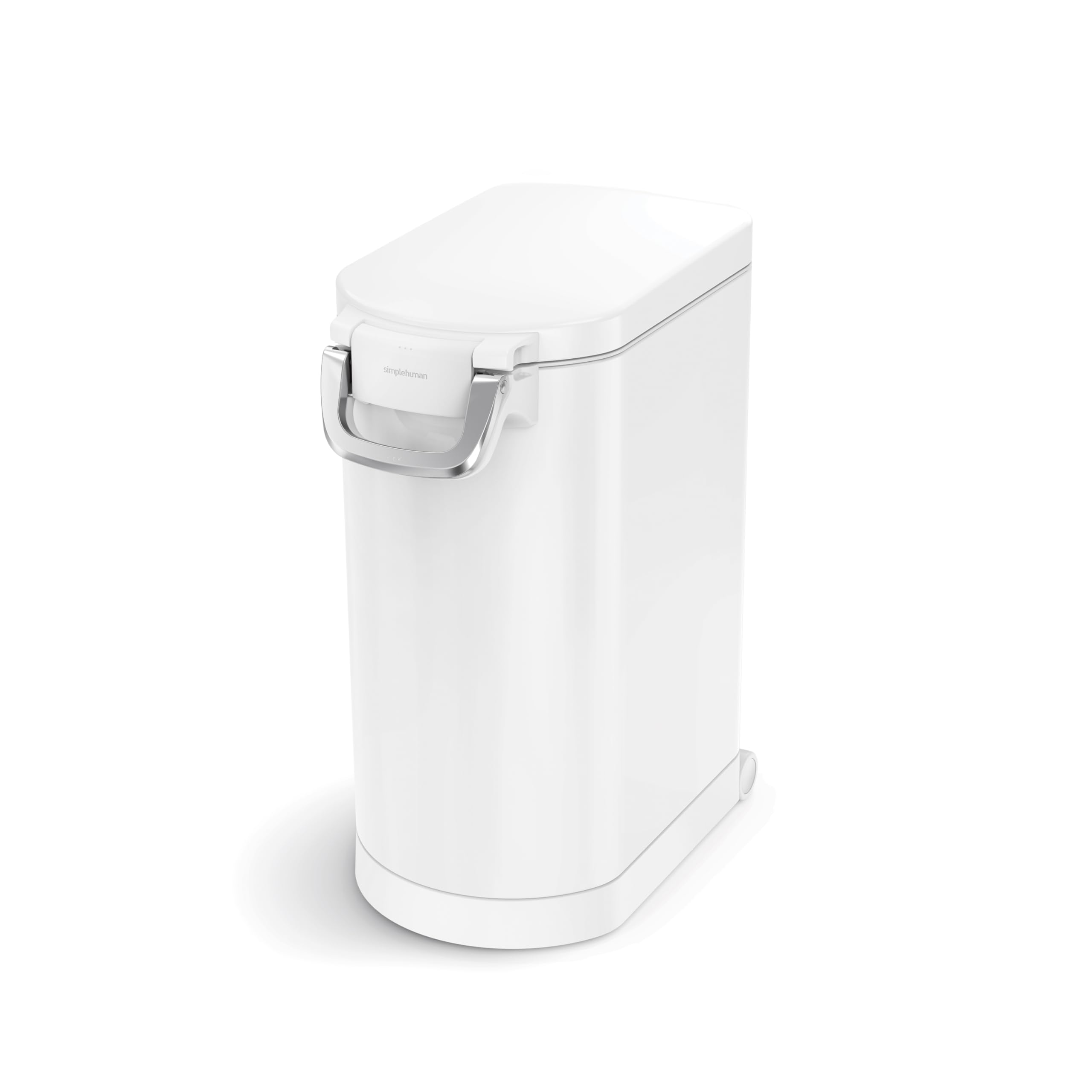 simplehuman 30 Liter, 32 lb / 14.5 kg Large Pet Food Storage Container for Dog Food, Cat Food, and Bird Feed, White