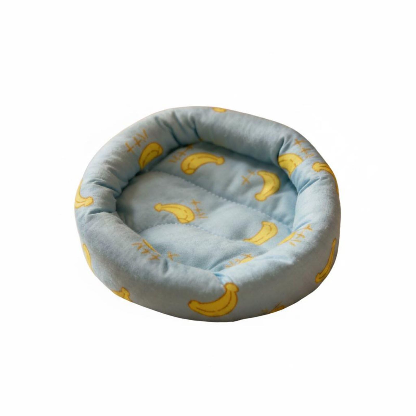 LOOM TREE Cute Fruit Patterns Hamster Cooling Bed Soft and Comfortable Round Guinea Pig Nest for Summer, Blue, S | Pet Supplies 