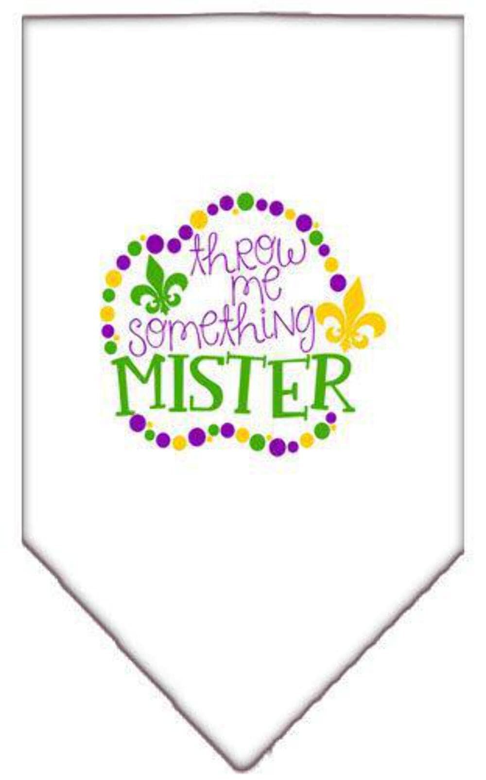 Mirage Pet Product Throw me Something Screen Print Mardi Gras Bandana Emerald Green Large