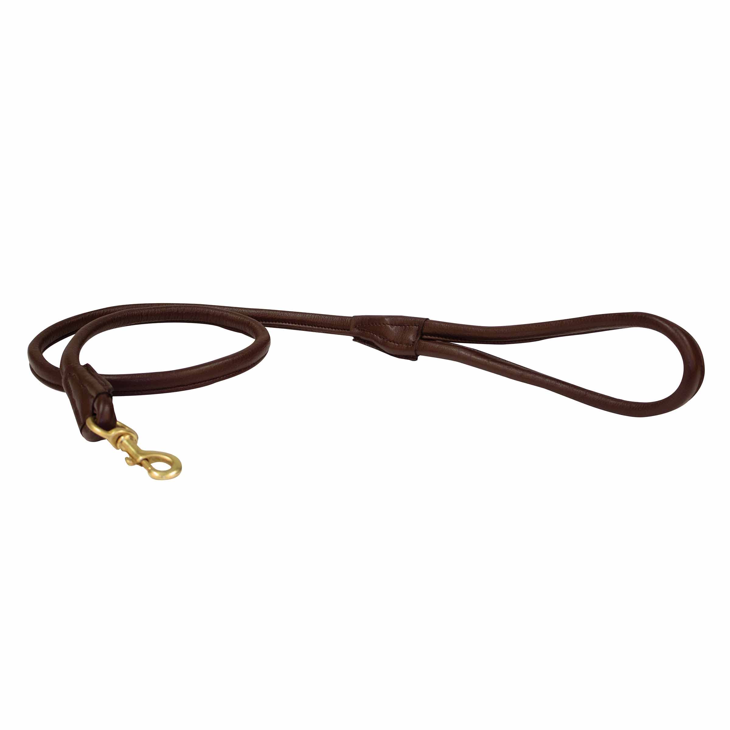 Weatherbeeta Rolled Leather Dog Lead, Brown, Medium