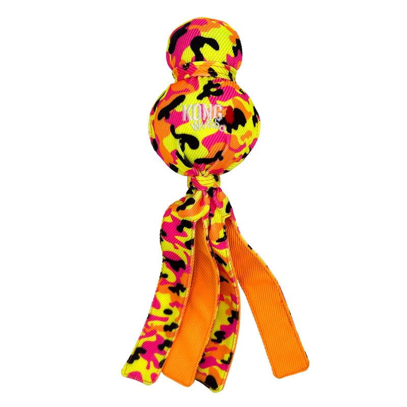 Kong Wubba Ballistic High-Viz Dog Toy - Squeaky Durable Tug & Toss Toy - Bright Colors For High Visibility - (High-Viz 2 Pack)