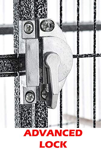 64' Extra Large Tight 1/2-Inch Bar Spacing Wrought Iron Flight Canary Parakeet Cockatiel Lovebird Finch Home Cage Side Nesting Box Doors With Removable Rolling Stand