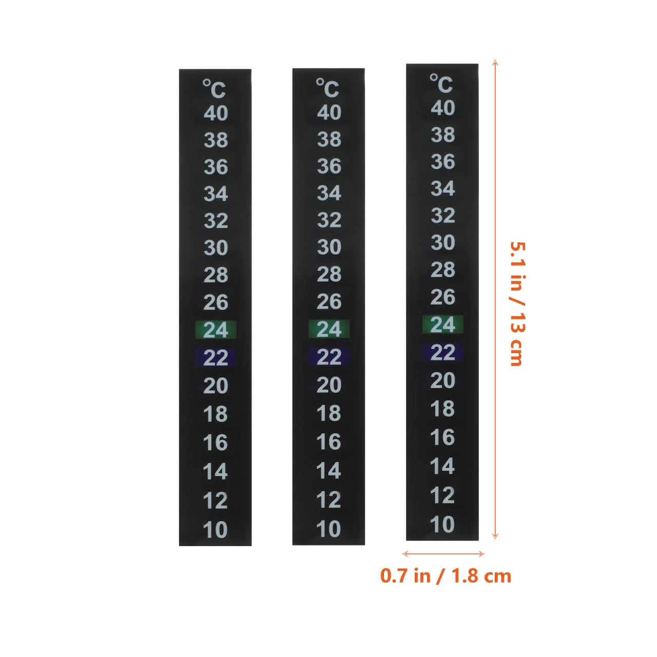 FRCOLOR 30Pcs Aquarium Thermometer Indoor Fish Tank Thermometer Sticker Discoloration Liquid Crystal Temperature Strips Adhesive