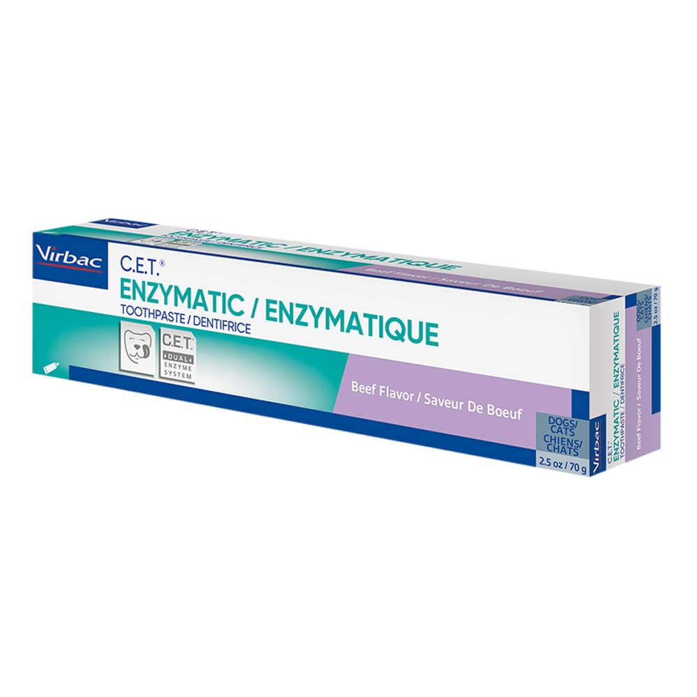 Virbac Plaque Tartar Control Enzymatic Dog And Cat Toothpaste, 2.5 Oz, Beef