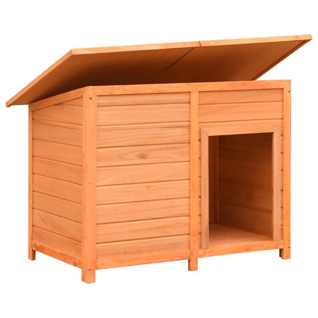 vidaXL Sturdy Dog Cage with Roof - Solid Pine & Fir Wood Material in Brown and Green - Weather-Resistant Outdoor Kennel for Dogs - Rustic Charm and Easy Assembly, 47.2" x 30.3" x 33.9"