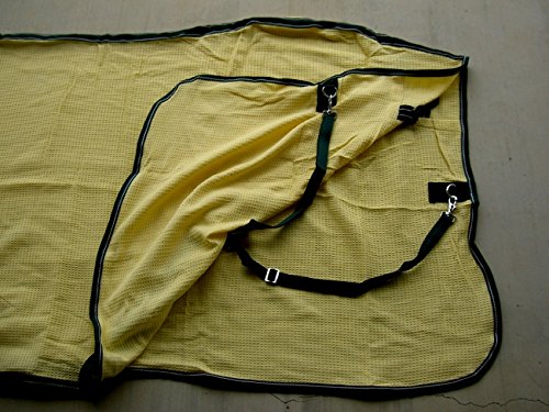 60 Horse Cotton Sheet Blanket Rug Summer Spring Yellow Green 5319
