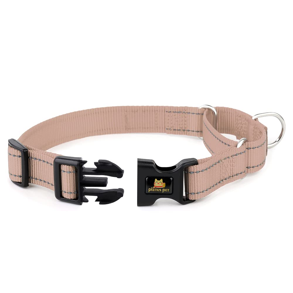 Plutus Pet Reflective Martingale Collar With Quick Snap Buckle,No Pull Dog Choker Collar For Small Medium Large Dogs,Xs,Black