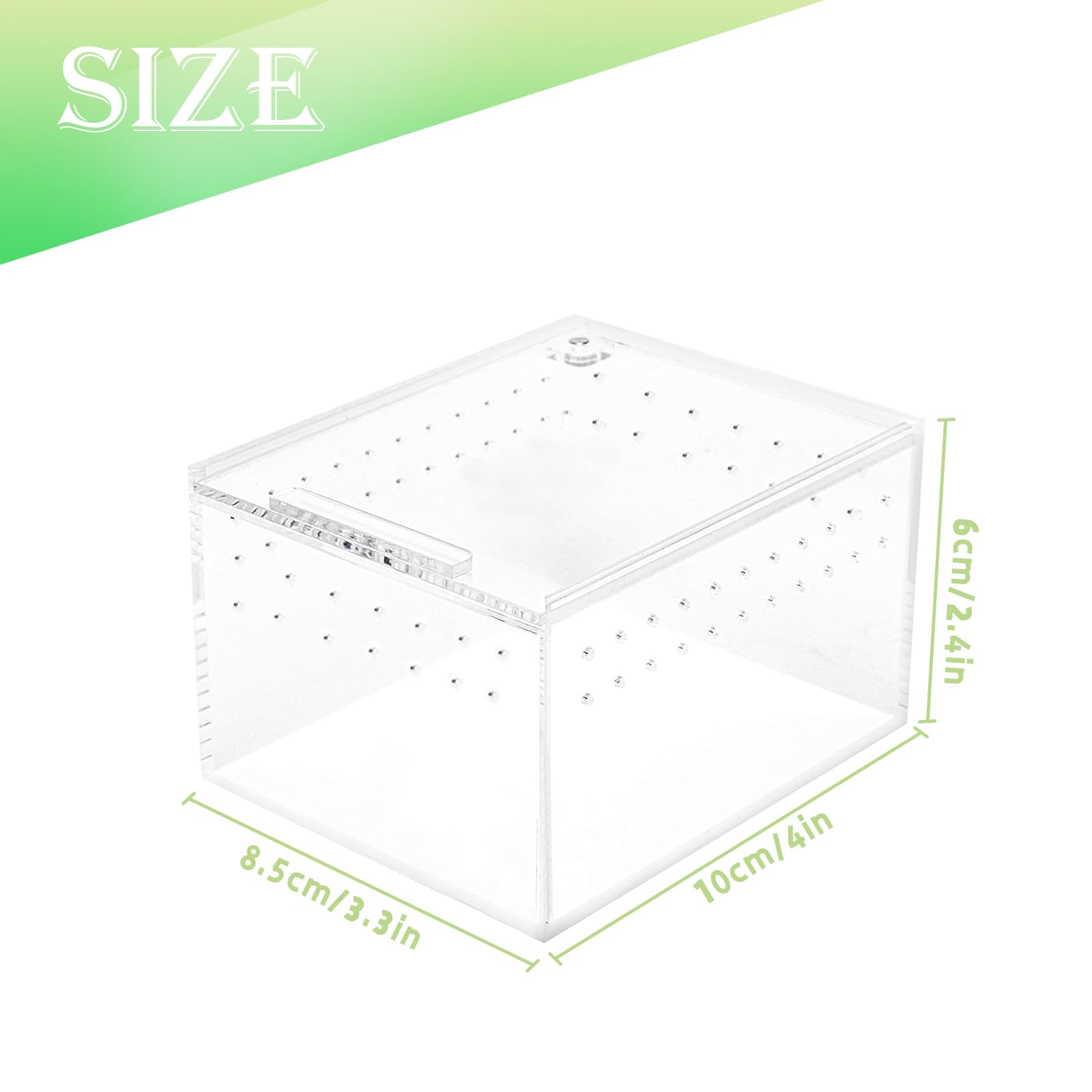 Magnetic Acrylic Jumping Spider Enclosure Clear Reptile Terrarium Insect Enclosure Reptile Breeding Box Micro Insect Habitat Car