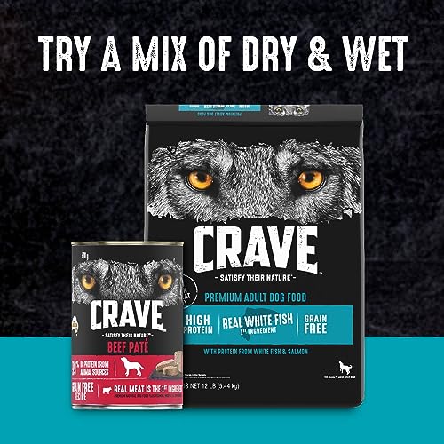 CRAVE Grain Free High Protein Dry Dog Food, White Fish & Salmon, 12 lb. Bag