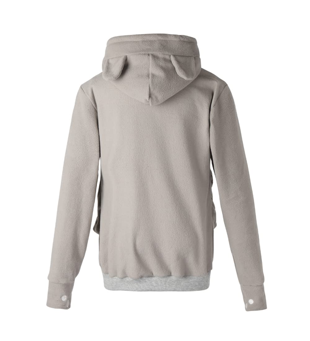 Linyuchen Cat Dog Pouch Hoodie Puppy Kitten Large Pocket Carriers Pullover- Fleece Sweatshirt With Soft Pet Pouch For Women Apri