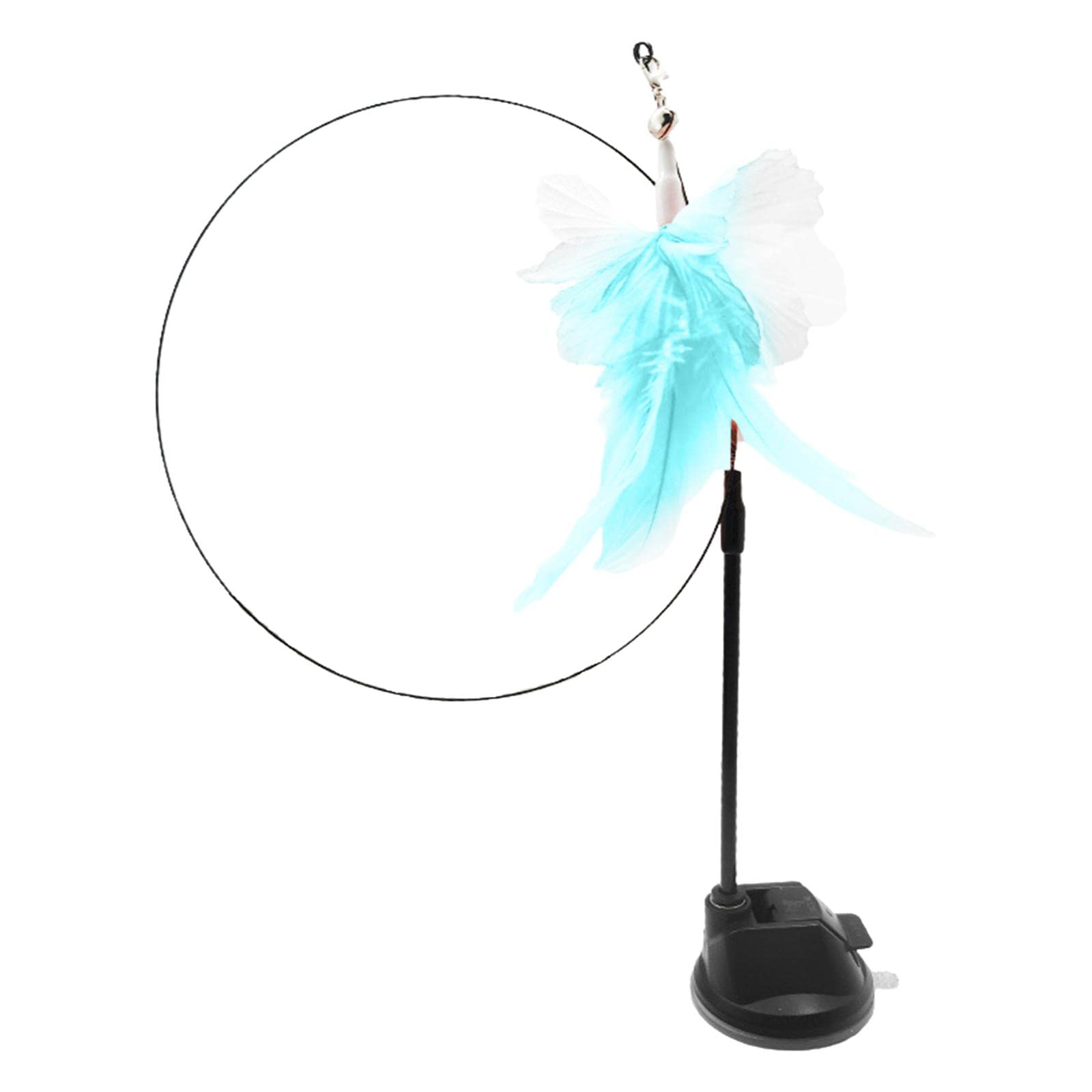 Ecomistiq Funny Cat Stick Toy Teaser Wand Bells Detachable For Kitten Catch Blue| Toys| Supplies |Pet