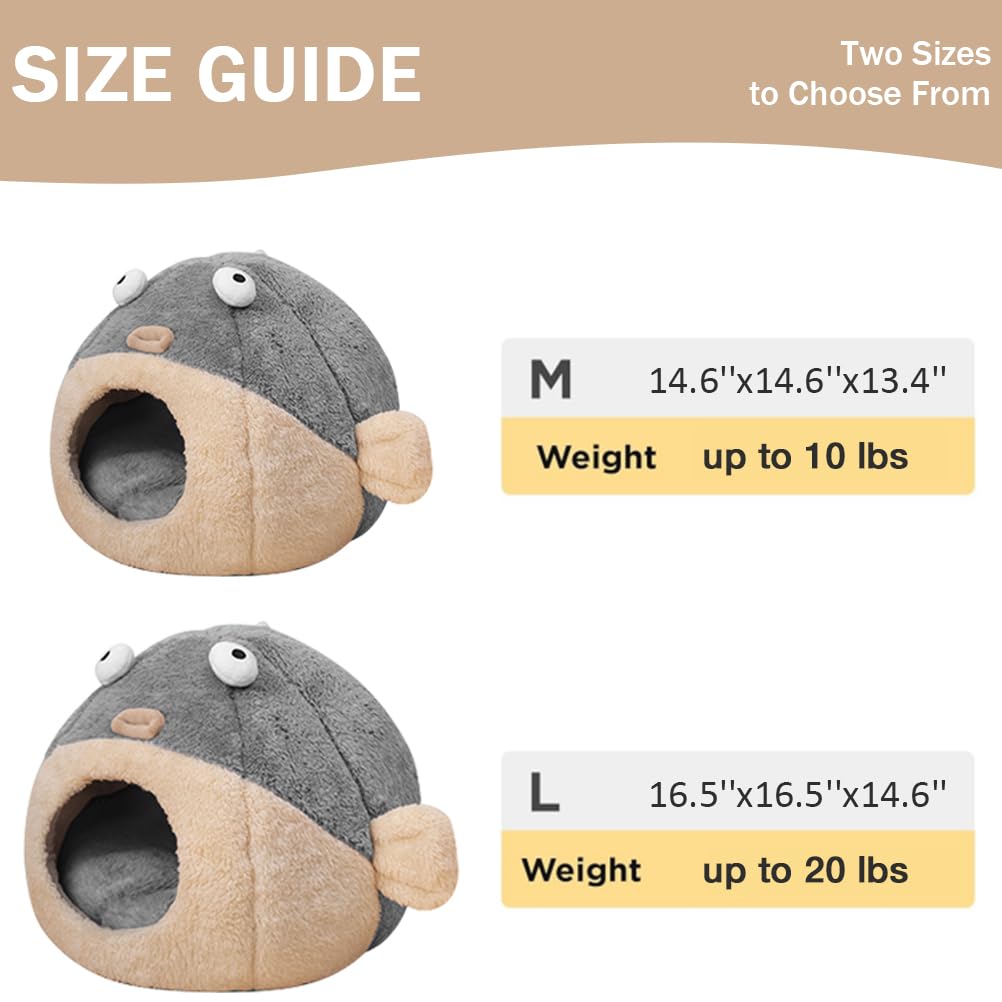 Cat Beds For Indoor Cats - Cat Bed Cave With Removable Washable Cushioned Pillow,2 In 1 Super Soft Animal-Shape Cat Tent For Kit