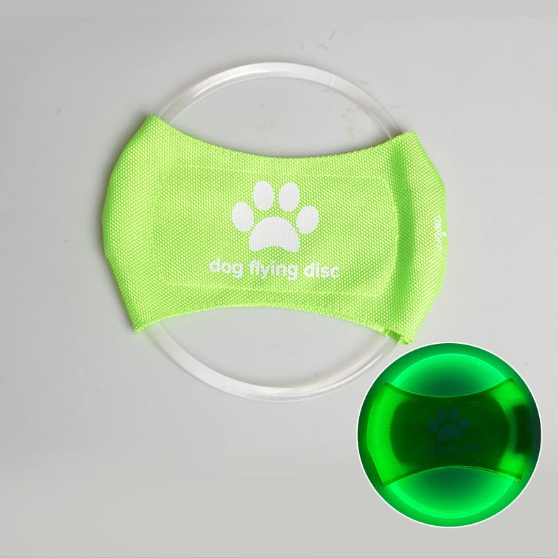 2pcs-Dog Training LED Luminous Frisbee, TPU Non Toxic Soft Rubber Teeth Grinding and Biting Resistant, Rechargeable Luminous Pet