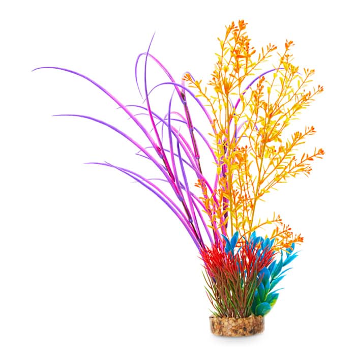 Imagitarium Tropical Fiesta Rainbow Plastic Aquarium Plant, X-Large