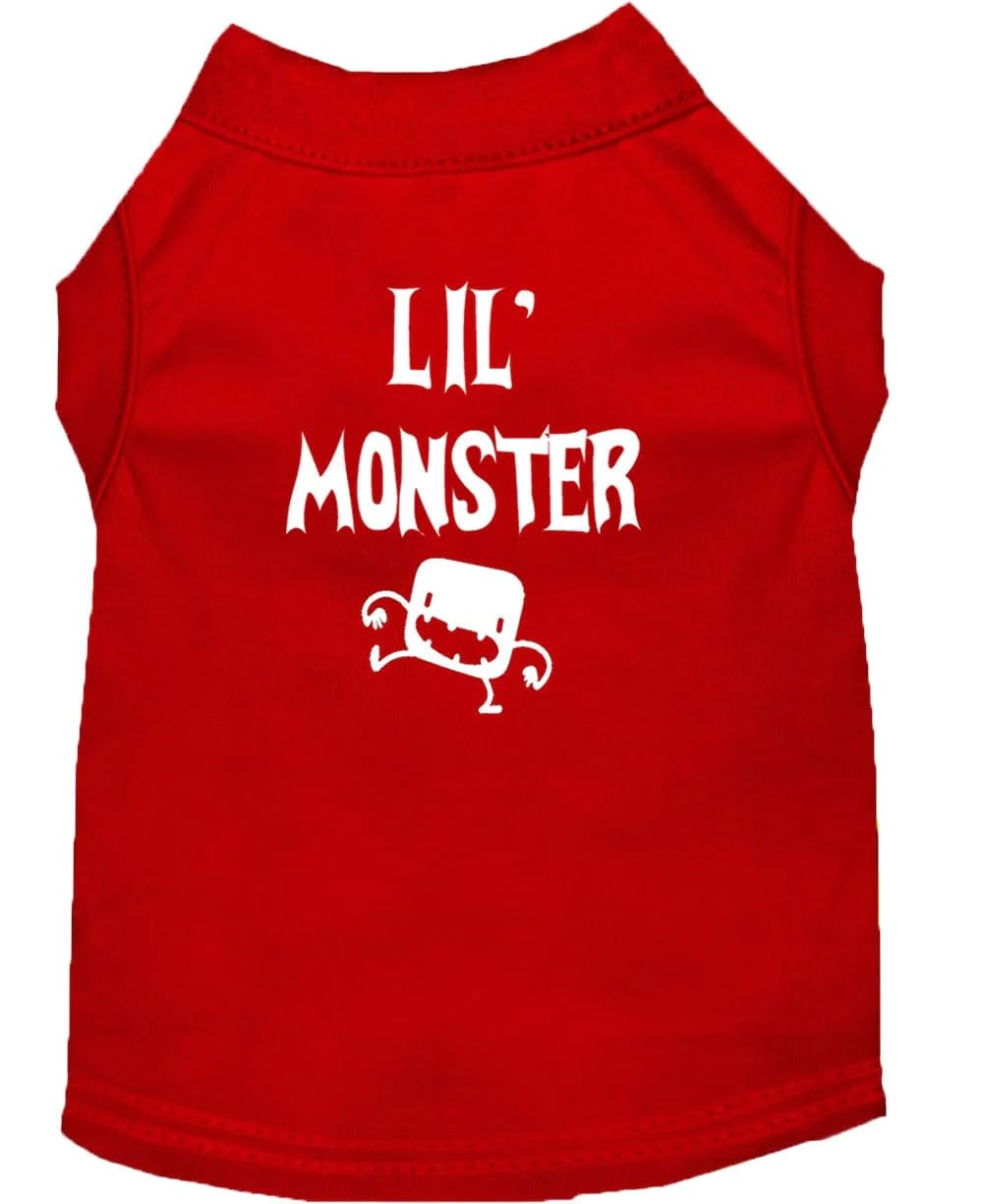 Halloween Pet Dog & Cat Shirt Screen Printed, Lil Monster Yellow SM (3-6 lbs.)