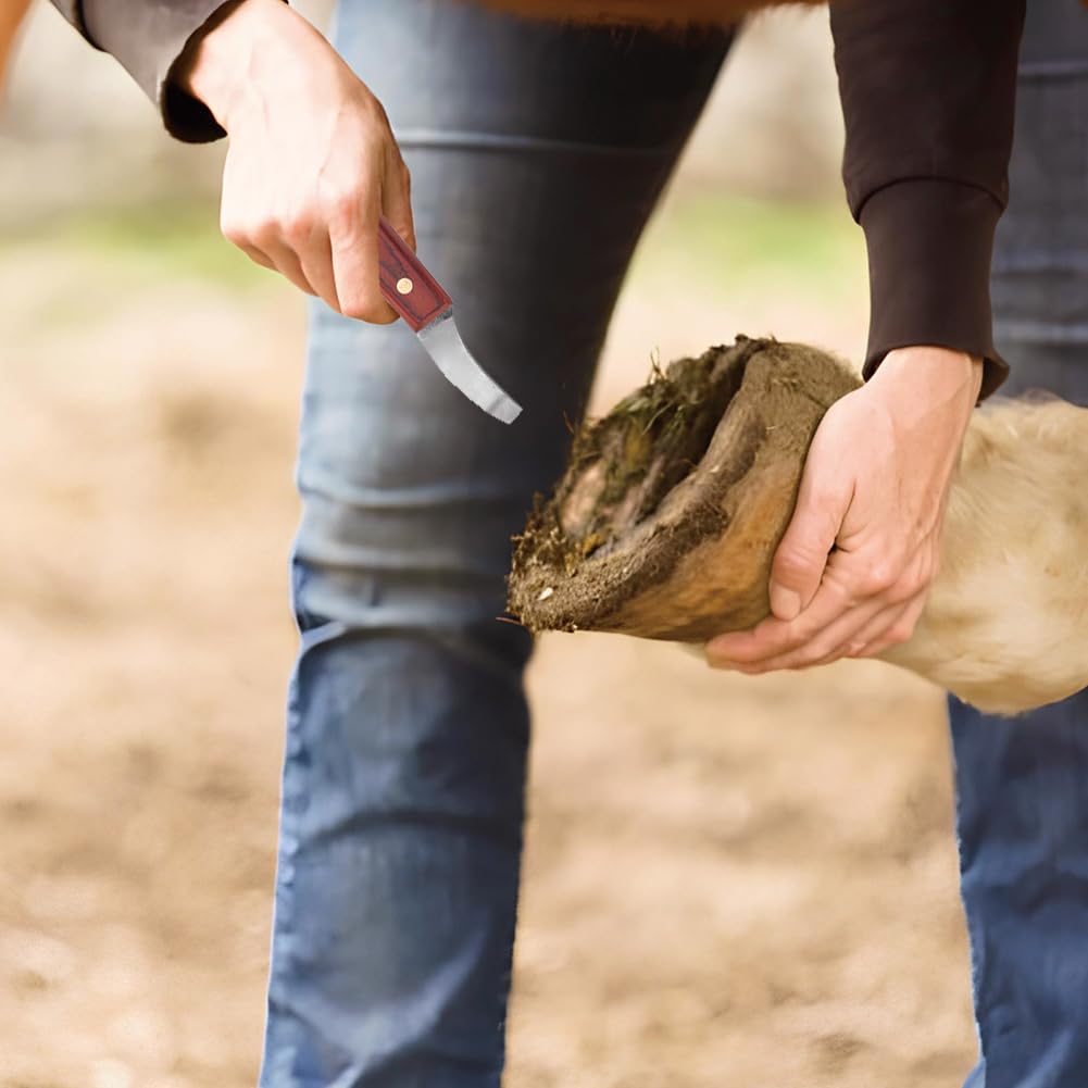 Leopacat Goat Hoof Trimmers, Hoof Knife for Horses, Hoof Trimmers for Goats and Sheep with Wooden Handle Horse Farrier Tool Non