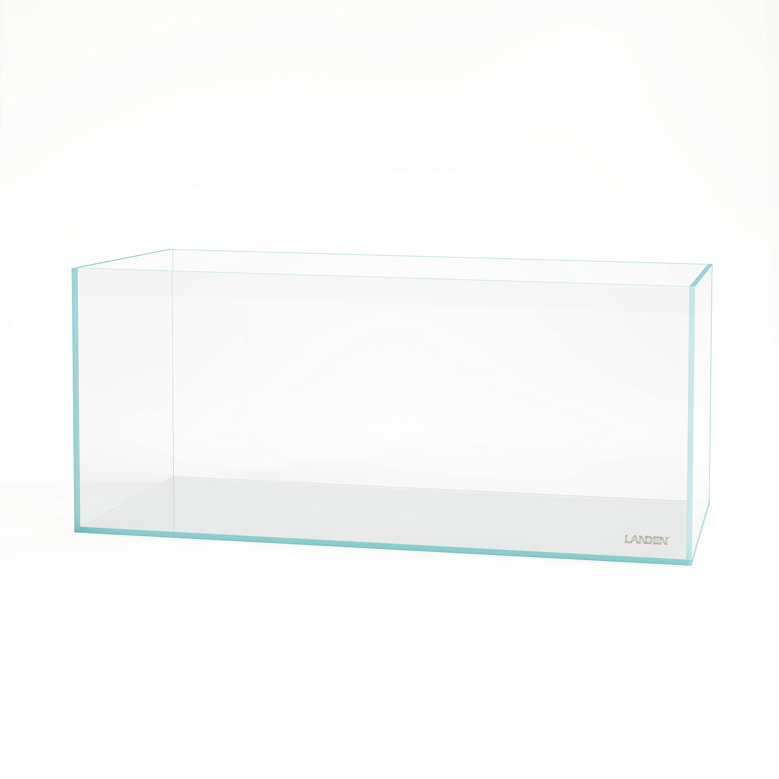 Landen 120P 72.2 Gallon Rimless Low Iron Aquarium Tank, W47.2    D19.7    H19.7 (120x50x50cm) 10mm Thickness with Black Nano Foa