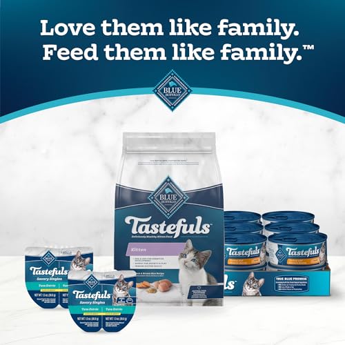 Blue Buffalo Tastefuls Kitten Food With DHA Dry Cat Food Made in the USA with Natural Ingredients, Chicken Recipe, 3-lb. Bag